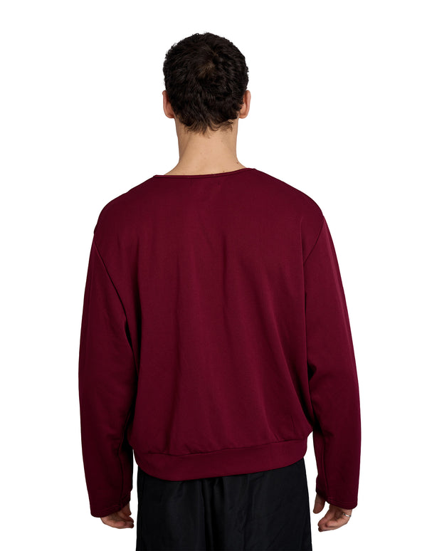 Justin Cassin Harvey Crossover V-neck Top Red
