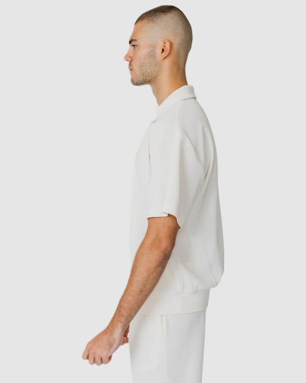 Justin Cassin Henrik Ribbed Shirt Cream
