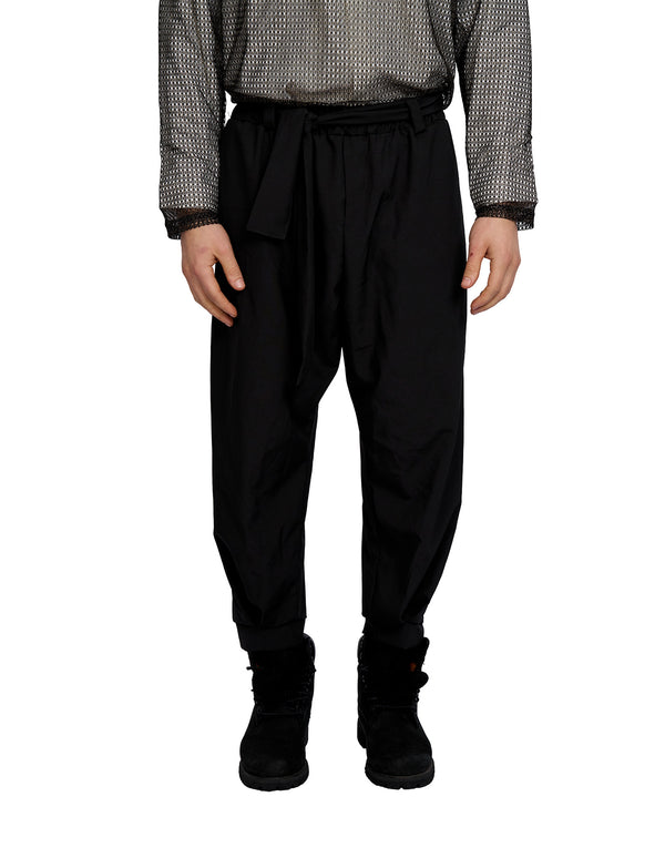 justin cassin Homage Belted Tie Joggers Black