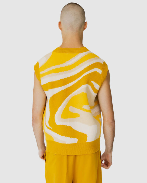 Justin Cassin Ignite Knitted Vest Yellow