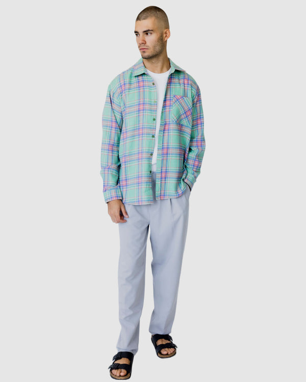 Justin Cassin Jesse Check Casual Shirt Green