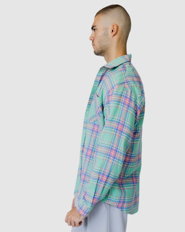 Justin Cassin Jesse Check Casual Shirt Green