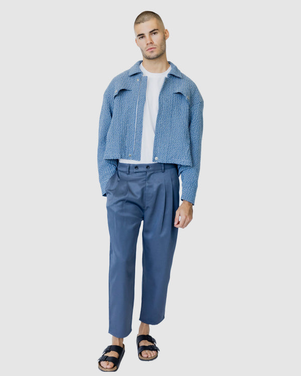 Justin Cassin Mooney Cropped Pants Blue