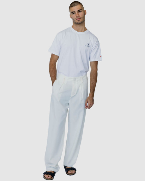 Justin Cassin Newman Straight Leg Trouser Cream