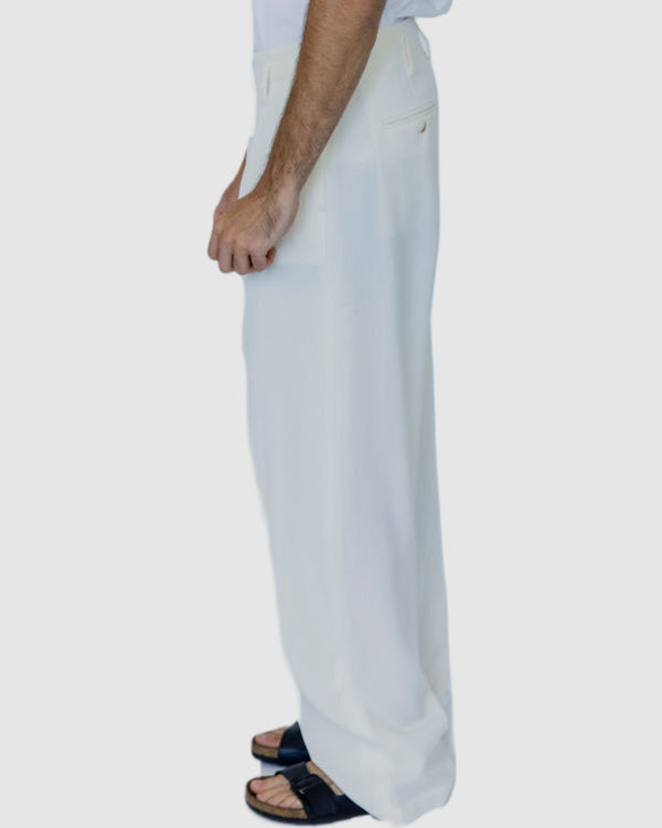 Justin Cassin Newman Straight Leg Trouser Cream