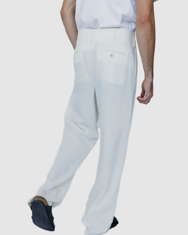 Justin Cassin Newman Straight Leg Trouser Cream