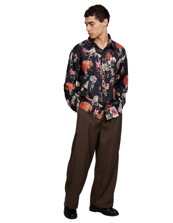 Justin Cassin Sayer Flower Shirt Black
