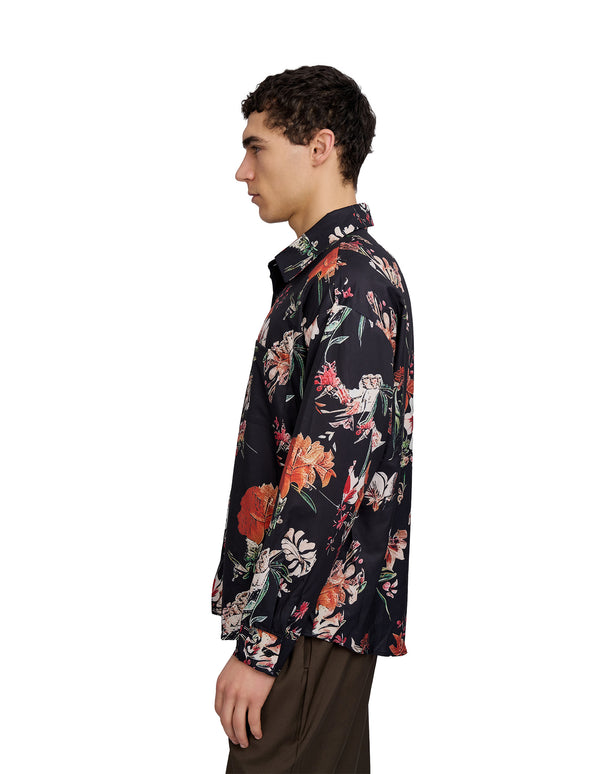 Justin Cassin Sayer Flower Shirt Black