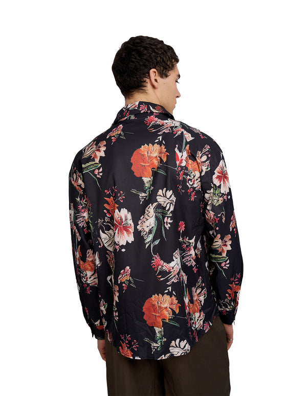 Justin Cassin Sayer Flower Shirt Black