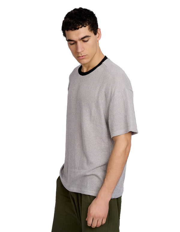justin Cassin Silas Knitted T-Shirt Grey