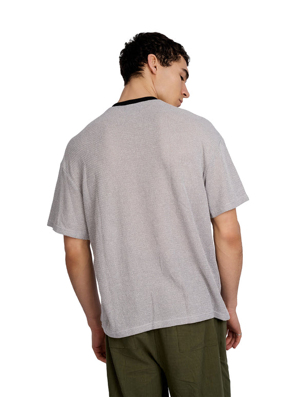 justin Cassin Silas Knitted T-Shirt Grey