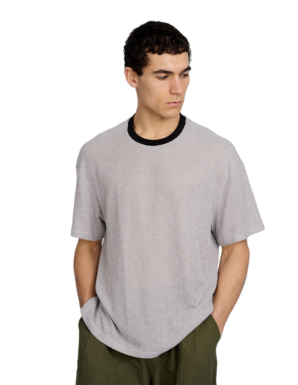 justin cassin Silas Knitted T-Shirt Grey