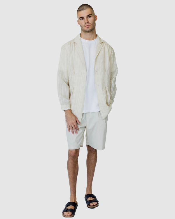 Justin Cassin Stanley Lightweight Blazer Cream