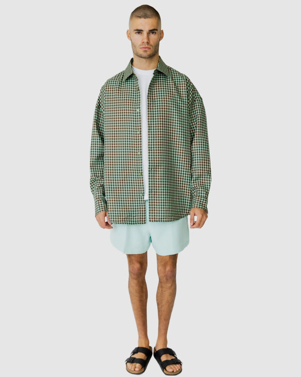 Justin Cassin Theo Loose Cropped Shorts Mint