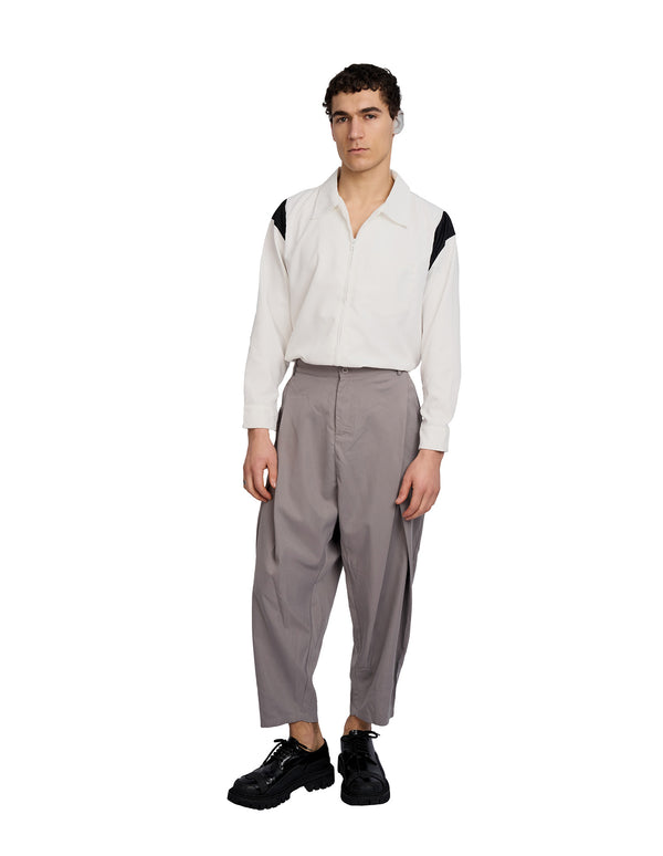 Justin Cassin Tian Cross Pleated Pants Grey