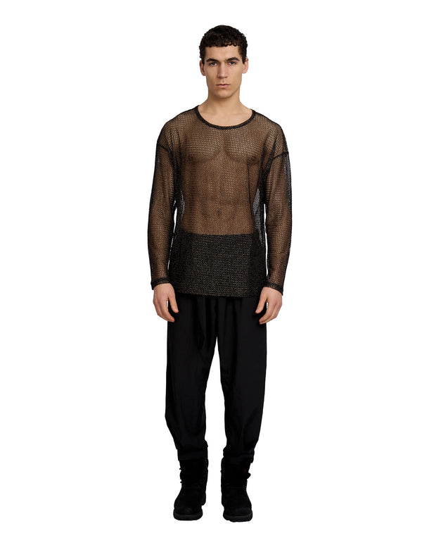 Justin Cassin Troye Mesh Tee Top Black