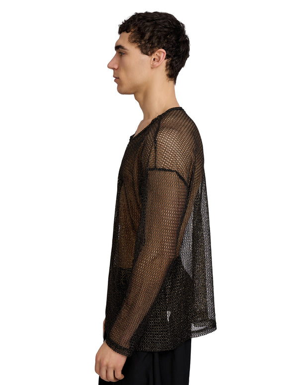 Justin Cassin Troye Mesh Tee Top Black