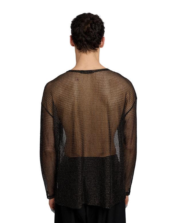 Justin Cassin Troye Mesh Tee Top Black