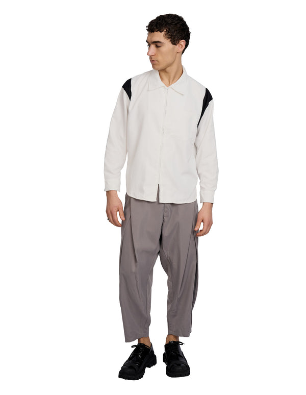 Justin Cassin Upload Oversized Zip Shirt White
