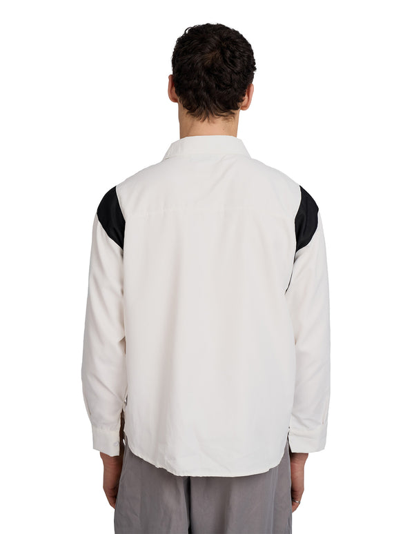 Justin Cassin Upload Oversized Zip Shirt White