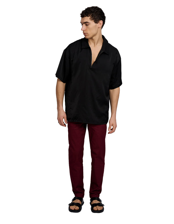 Justin Cassin Zander Short Sleeve Zip Shirt Black