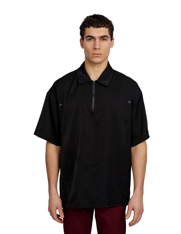 justin cassin Zander Short Sleeve Zip Shirt Black