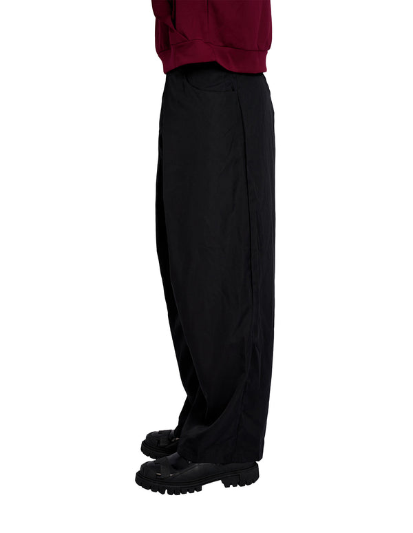 Justin Cassin Merin Double Pleated Wide Pants Black