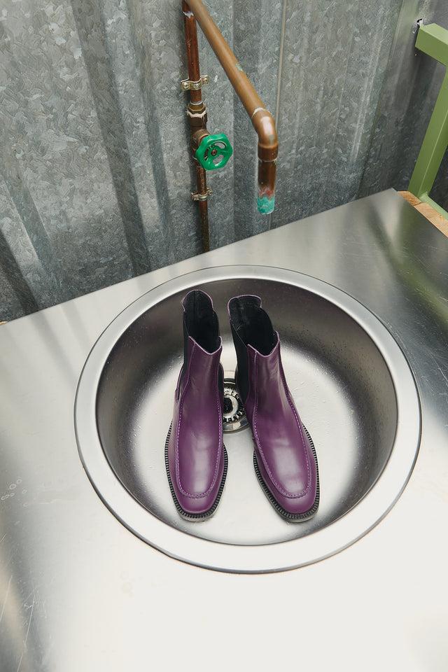 Jutelaune Aubergine Chelsea Boots