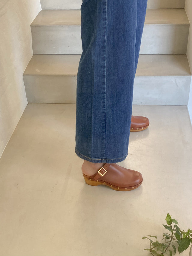 Jutelaune Cognac Clogs