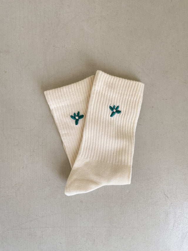 jutelaune Green Flower Socks