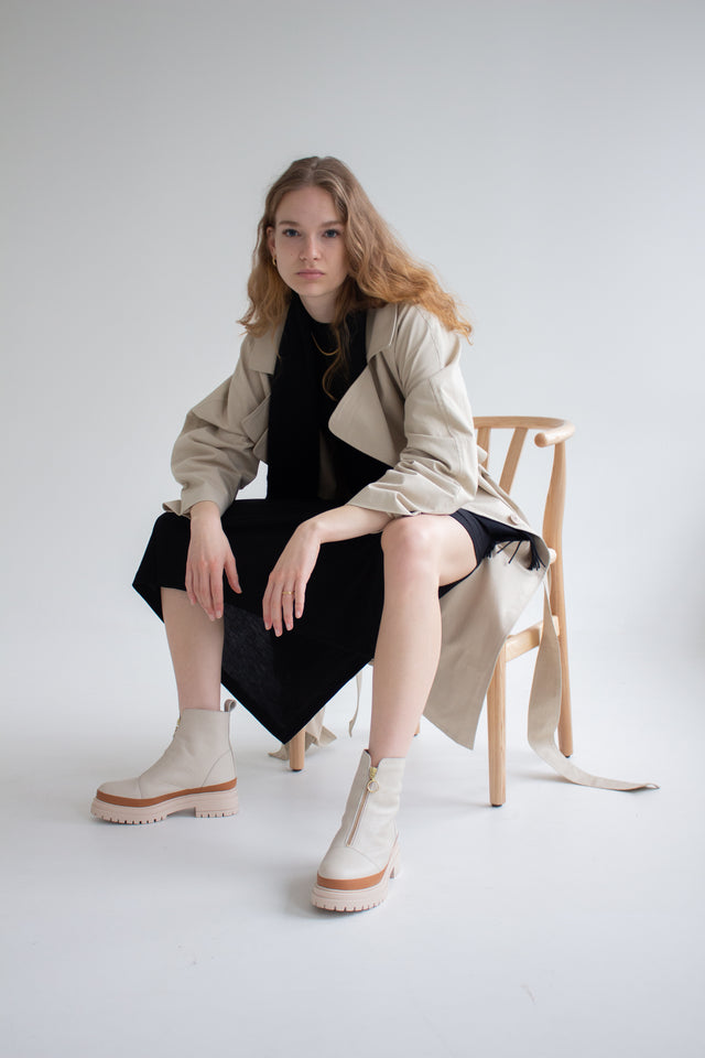 jutelaune Ivory Zip Boots