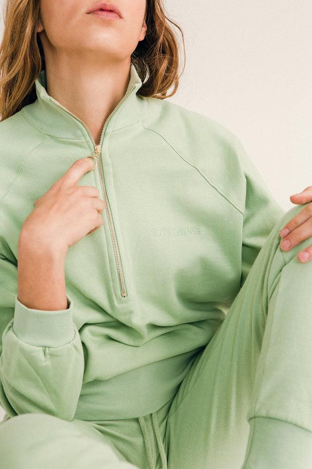 Jutelaune Mint Zip Sweatshirt