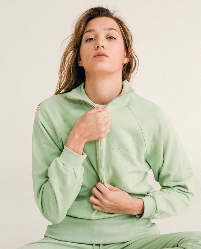 jutelaune Mint Zip Sweatshirt
