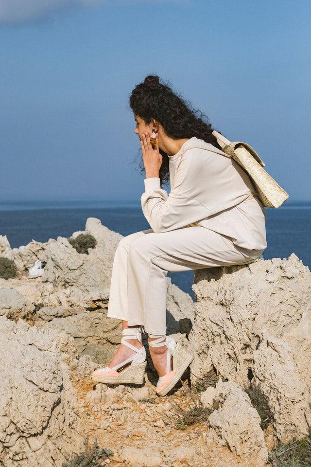 Jutelaune Peach Vegan Wedges