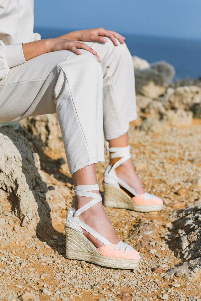 jutelaune Peach Vegan Wedges