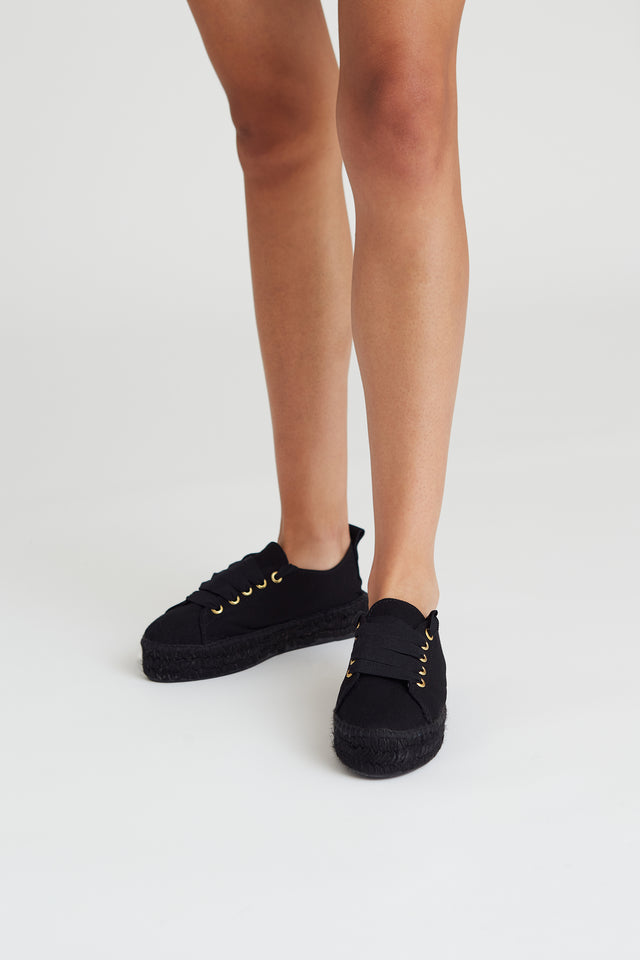 Jutelaune Total Black Sneaker Espadrilles