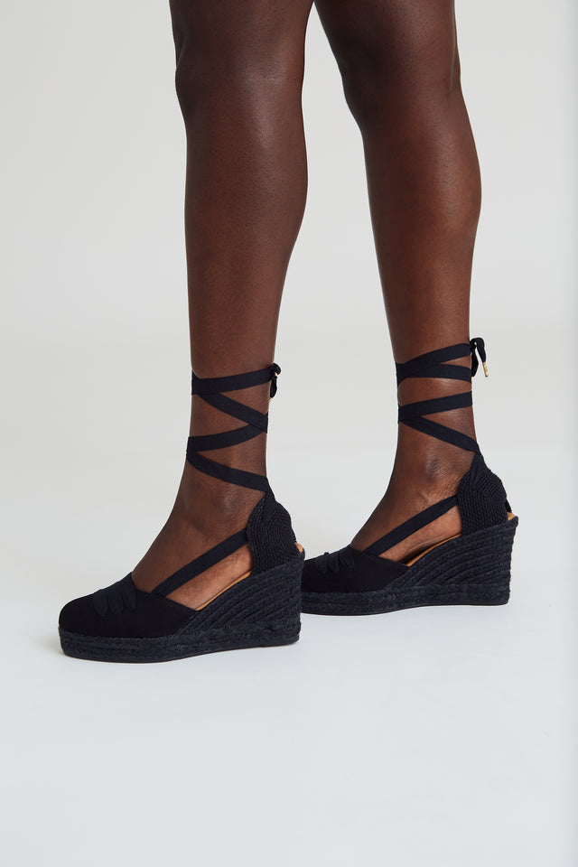 Jutelaune Total Black Vegan Wedges