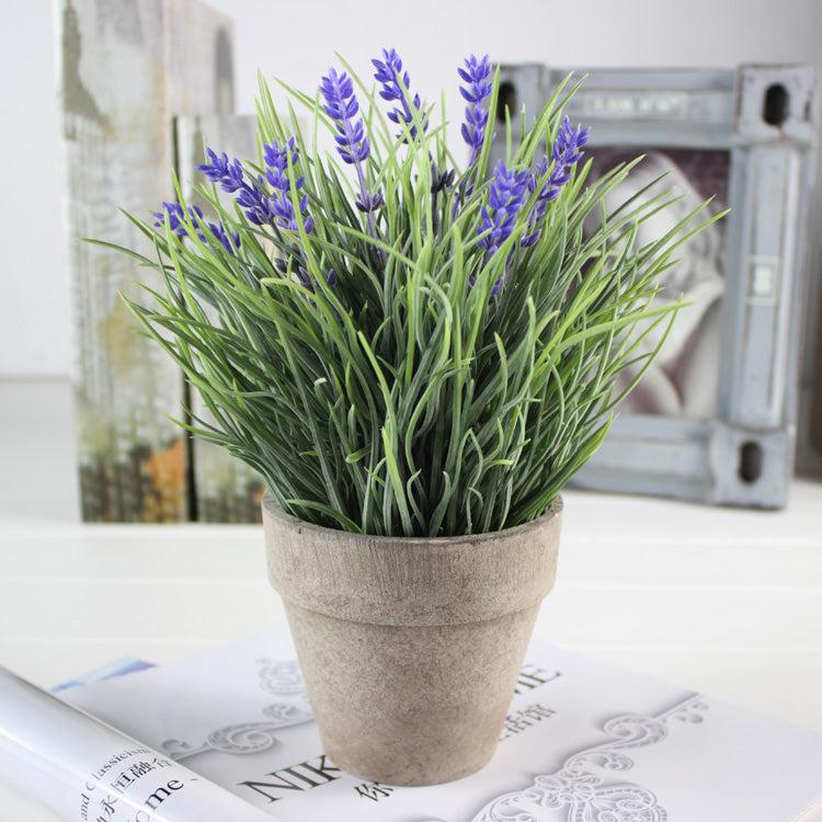 K Cliffs Artificial Provence Grass With Lavender Purple Flowers Plant