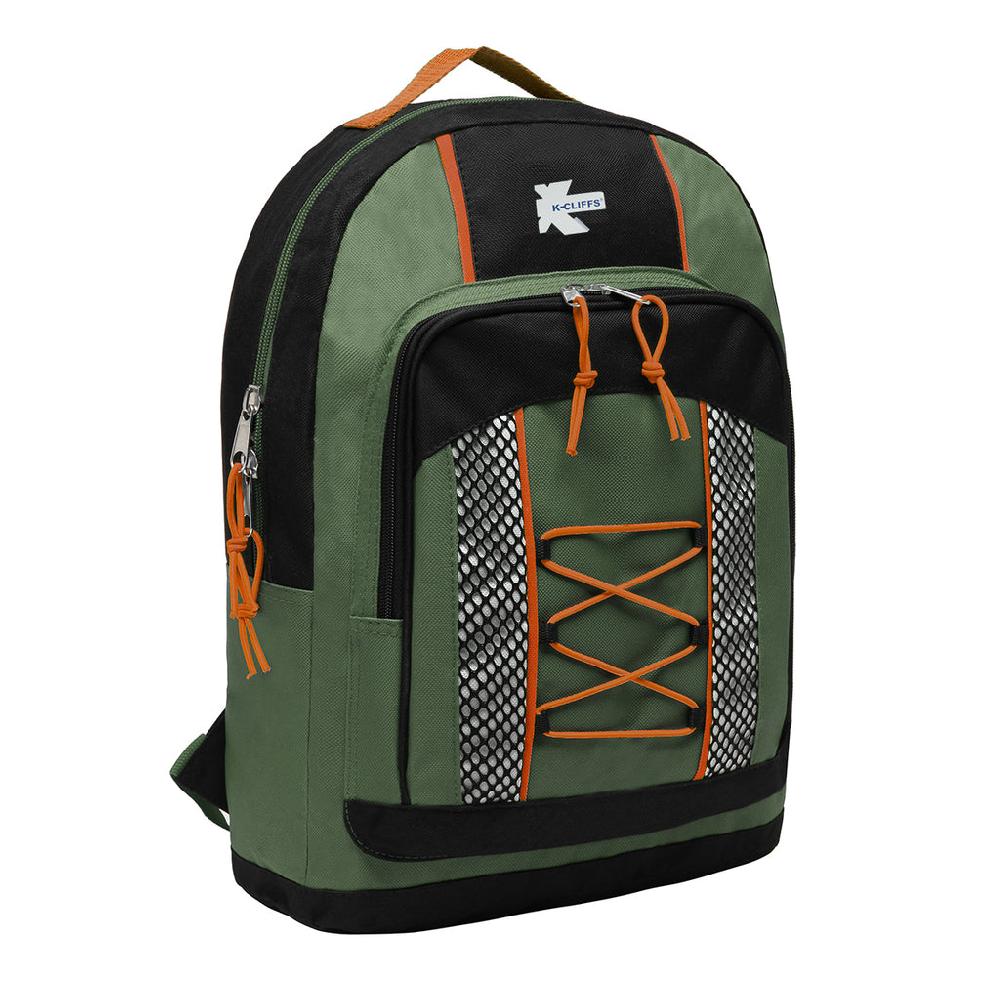 K Cliffs K-Cliffs 15" Lightweight Bungee Unisex School Backpack Water Resistant