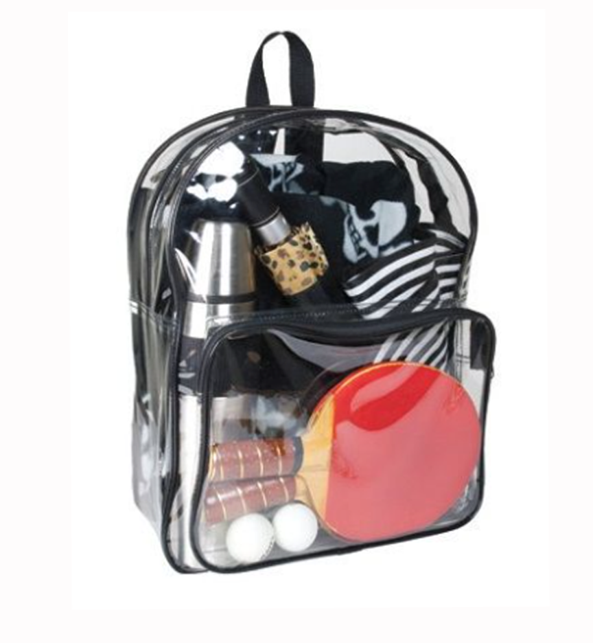 k cliffs K-Cliffs 16" Clear PVC School Backpack Bag Book Bag