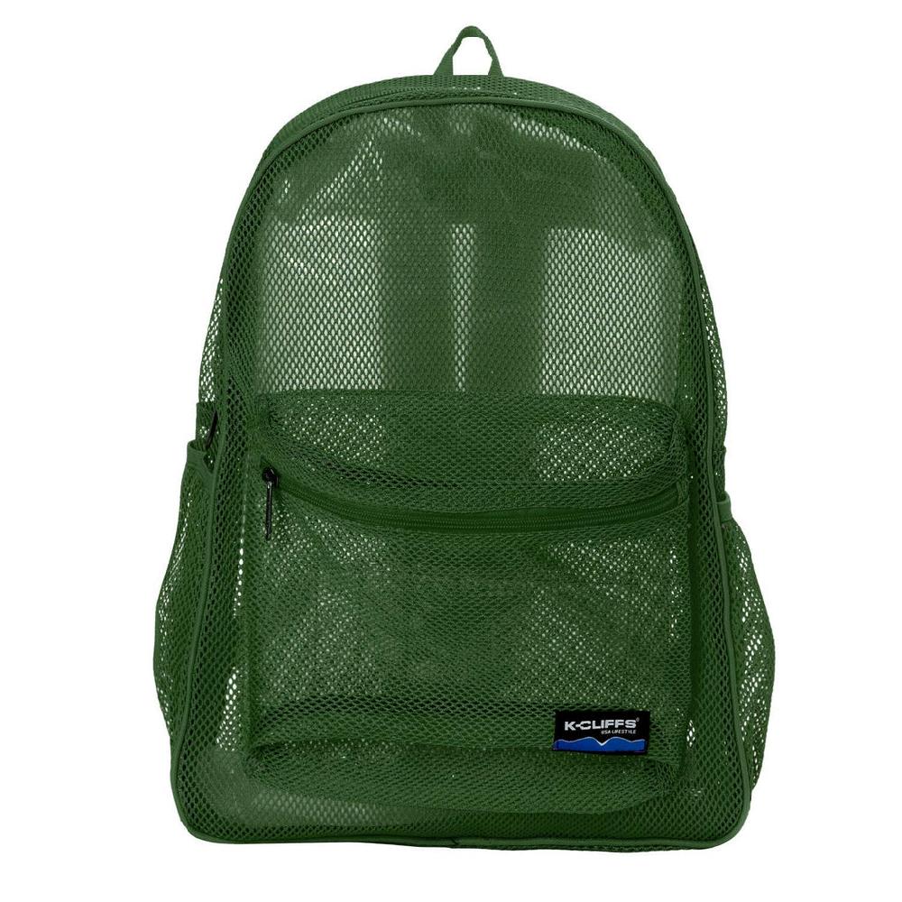 K Cliffs K-Cliffs 17" Unisex See-Thru Mesh School Backpack Netted Gym Sports Daypack