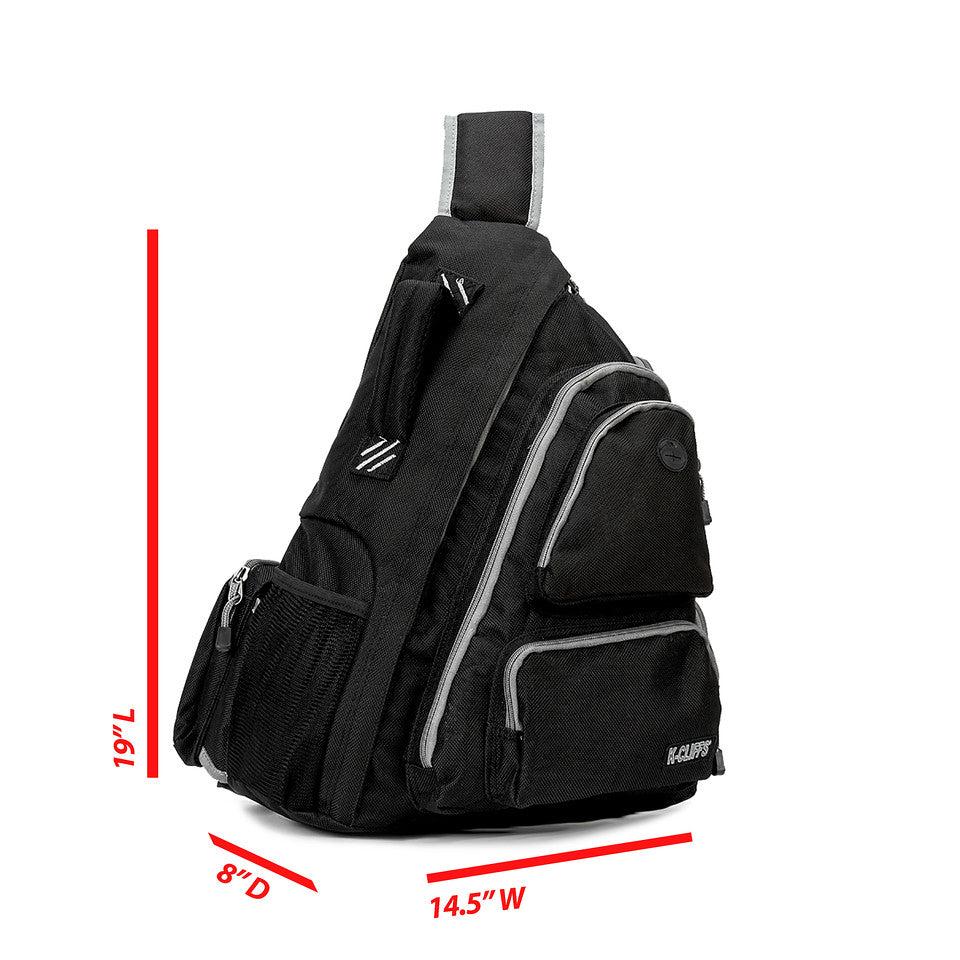 K Cliffs K-Cliffs 19" Water-Resistant Sling Backpack With Safety Retro-Reflective Strip
