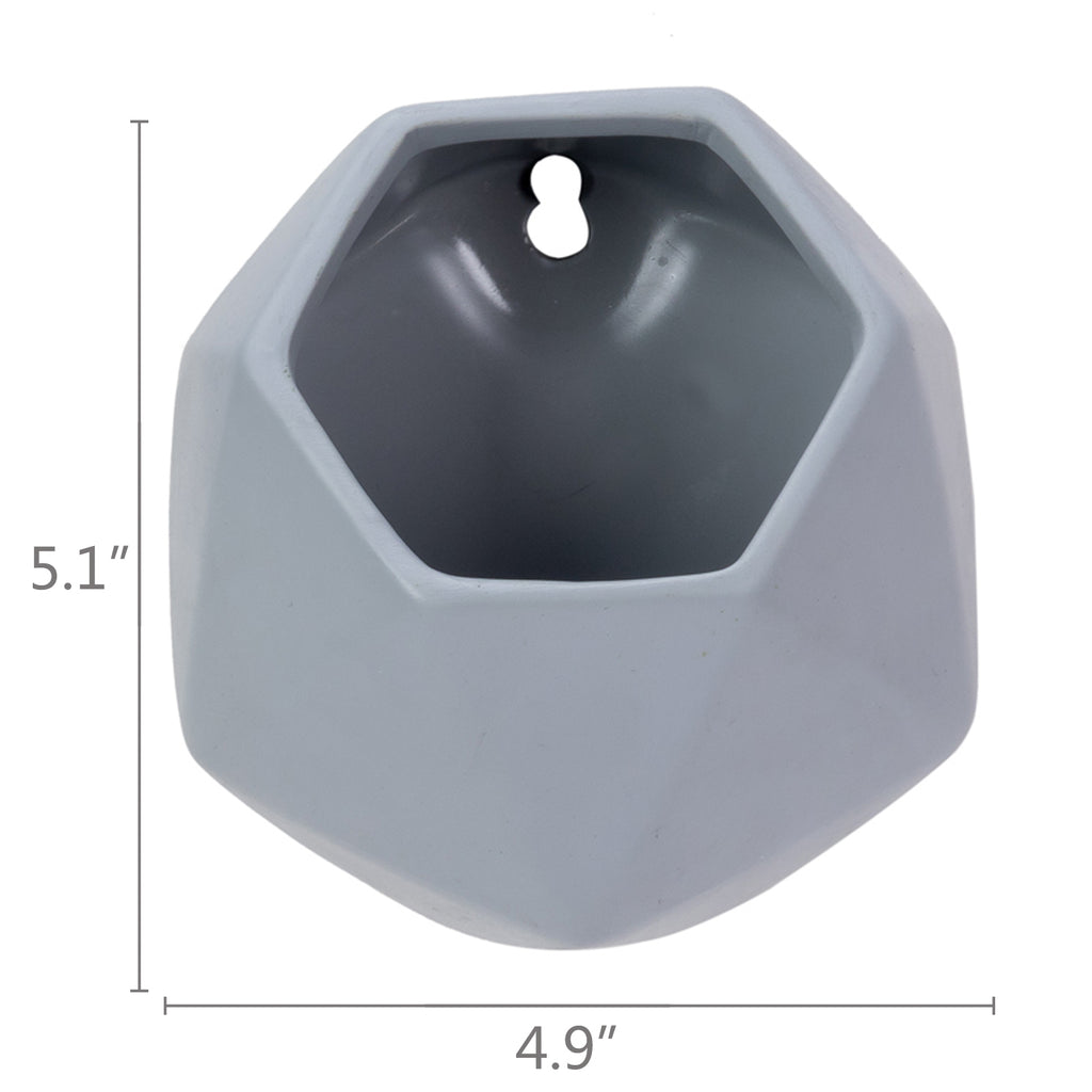 K Cliffs K-cliffs 2pcs Hexagonal Shape Mini Planter Pot Ceramic Wall Hanging Pots