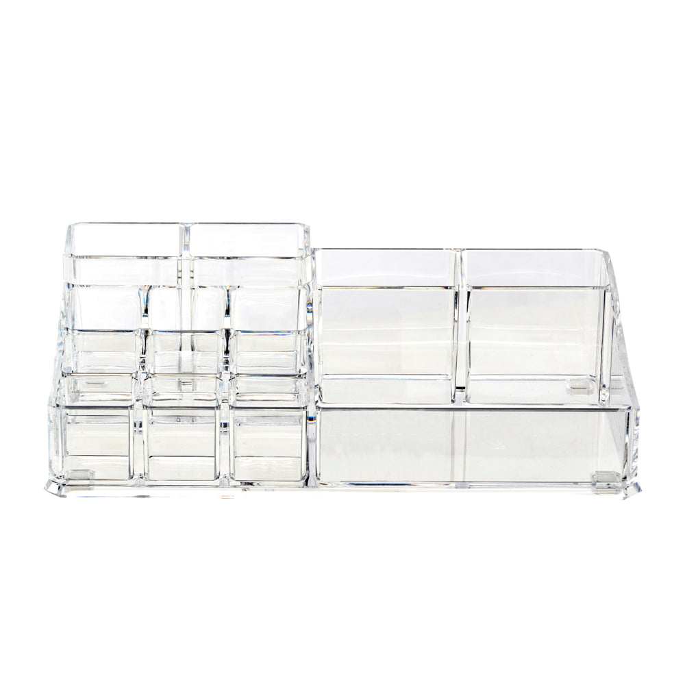 K Cliffs K-Cliffs 3-Step Acrylic Makeup Storage With 8 Compartments /Cosmetic Organizer