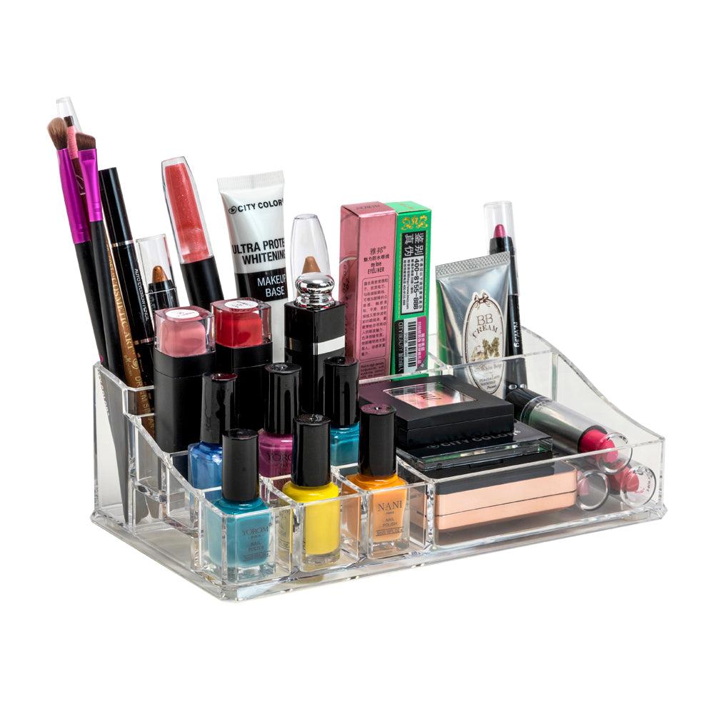 k cliffs K-Cliffs 3-Step Acrylic Makeup Storage with 8 Compartments /Cosmetic Organizer