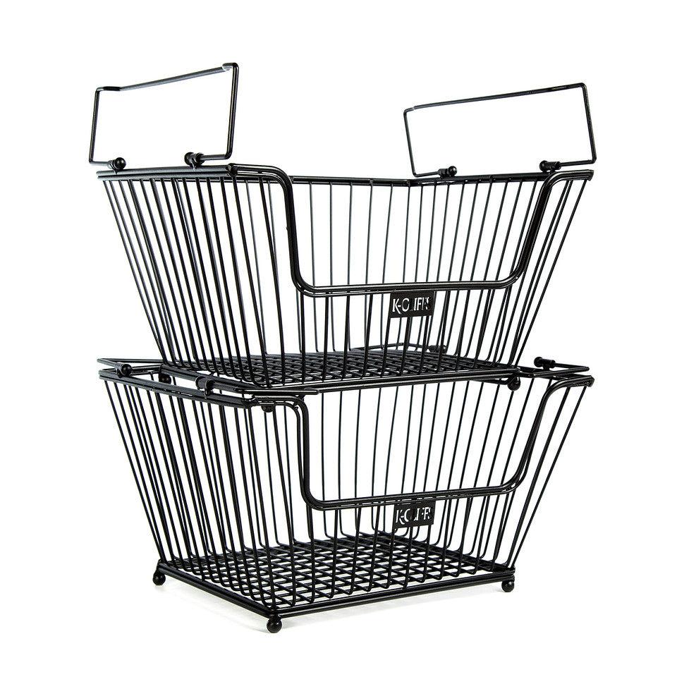 K Cliffs K-Cliffs 3 Tier Metal Storage Basket Heavy Duty Produce Organize R Pantry Grocery Fruit Holder Antique Black
