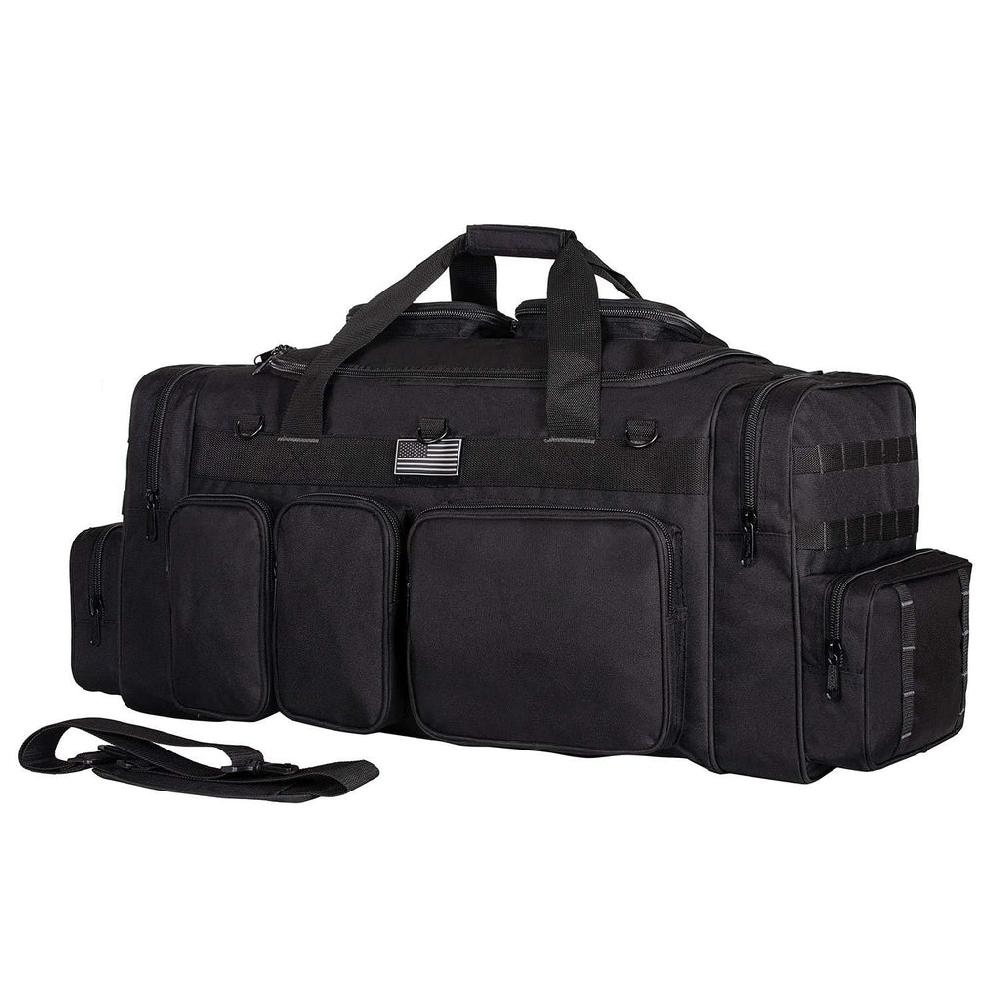 K Cliffs K-Cliffs 33 Inch Lockable Range Duffel Tactical Travel Bag Heavy Duty Sport Gym Bag With US Flag Patch Large