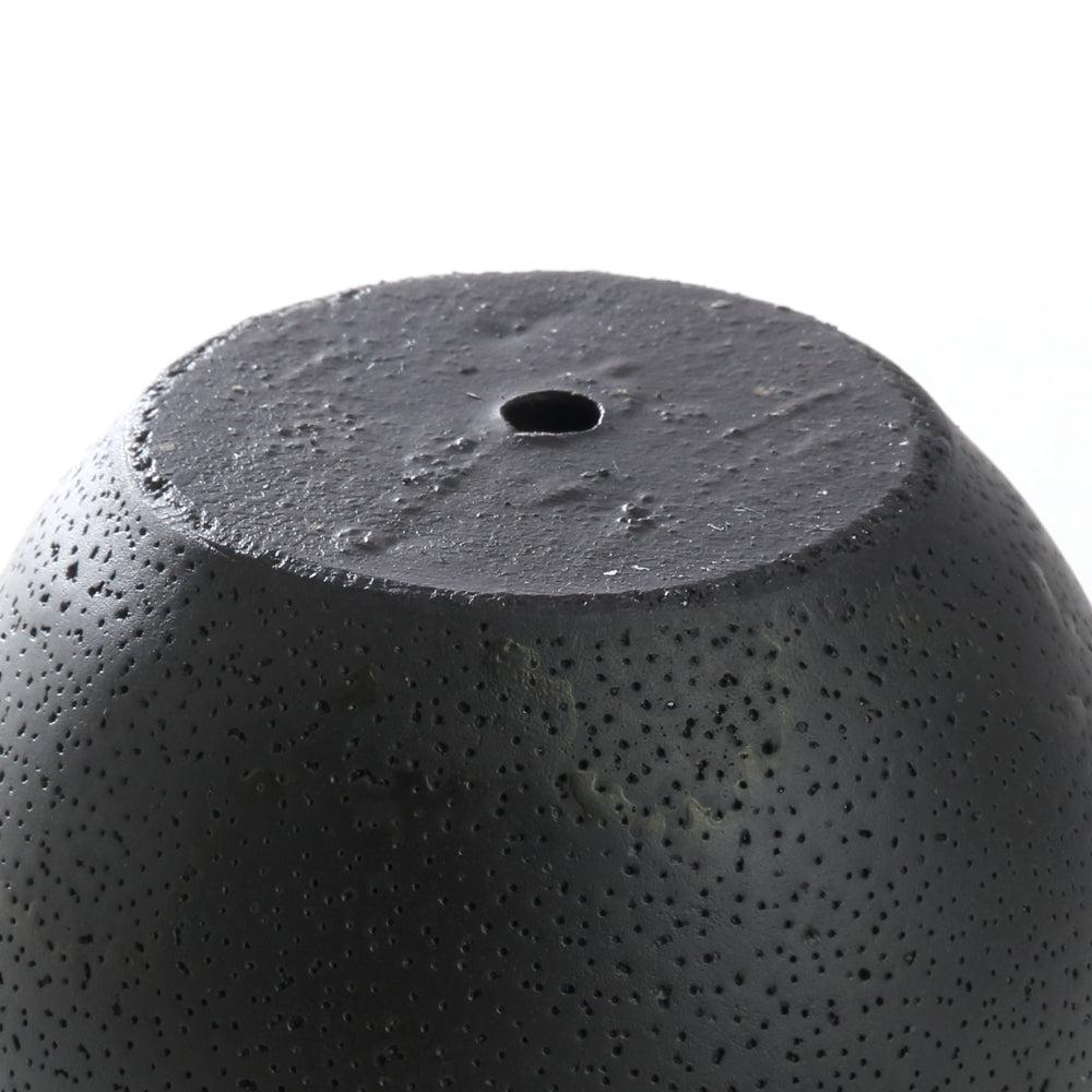 K Cliffs K-Cliffs 5.6 Inch Black Round Cement Pot W/ Black Metal Rack Plant Stand Holder