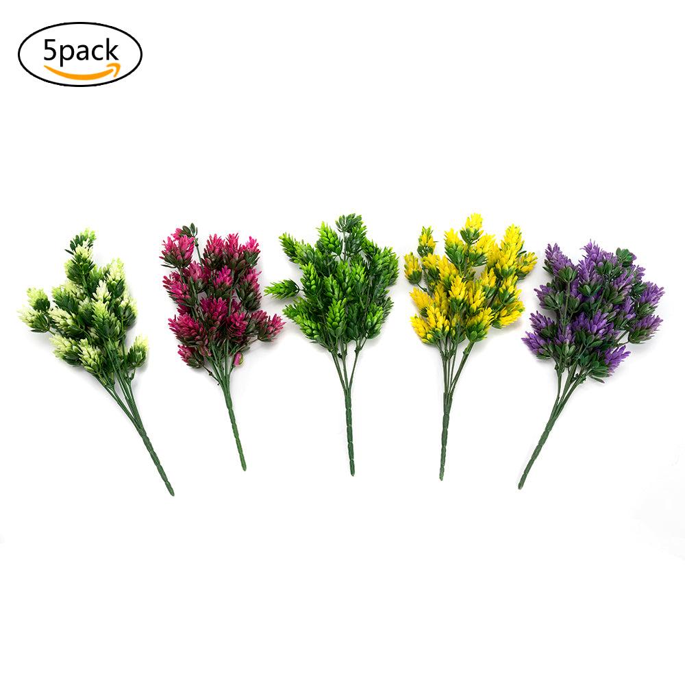 K Cliffs K-Cliffs 5 Pcs Multi-color Assorted Flocking Artificial Flowers Bouquets Arrangements Unpotted