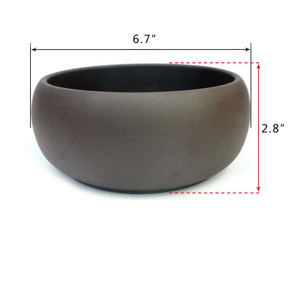 K Cliffs K-Cliffs 6.7" Round Unglazed Ceramic Planter Pot With Matte Brown Finish